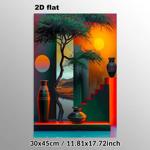 TEMU 2D plochý obraz, 2D plochý obraz, 1 ks plátno, abstraktní africká téma zábavná inspirativní kreativní dekorace na zeď, domácí ložnice obývací