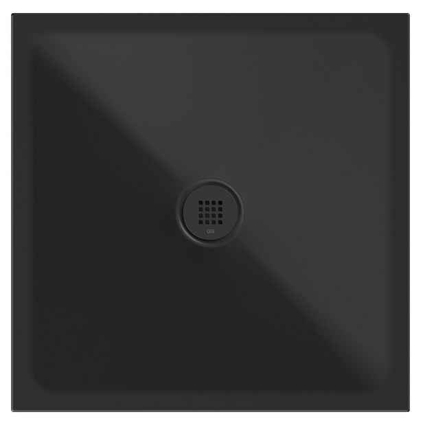 GSI Keramická sprchová vanička, čtverec 80x80x2cm, černá mat