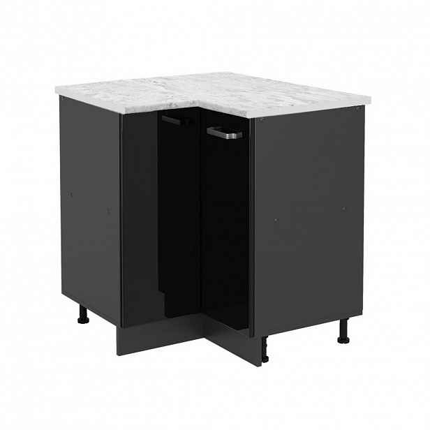 Vicco ROHOVÁ SKŘÍŇKA R-Line Černý vysoký lesk 75.6 cm PD Mramor
