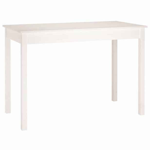 vidaXL Jídelní stůl bílý 110 x 55 x 75 cm masivní borové dřevo