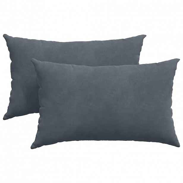 vidaXL Pohovkové polštáře 2 pcs Tmavě šedá 50 x 30 cm Žebrovaná látka