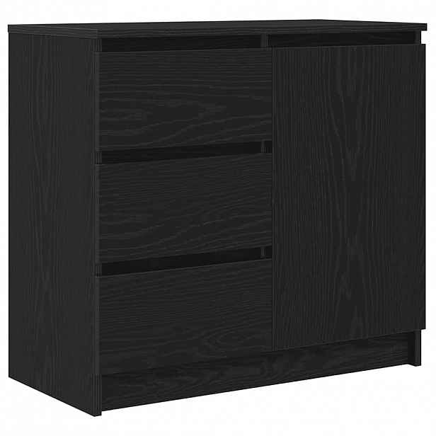 vidaXL Příborník se zásuvkou Černý dub 71x35x65 cm kompozitní dřevo