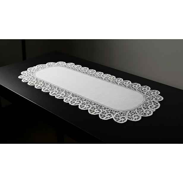 Žakárový ubrus - běhoun KENAN různé rozměry cm bílá MyBestHome Rozměr: 90x40 cm
