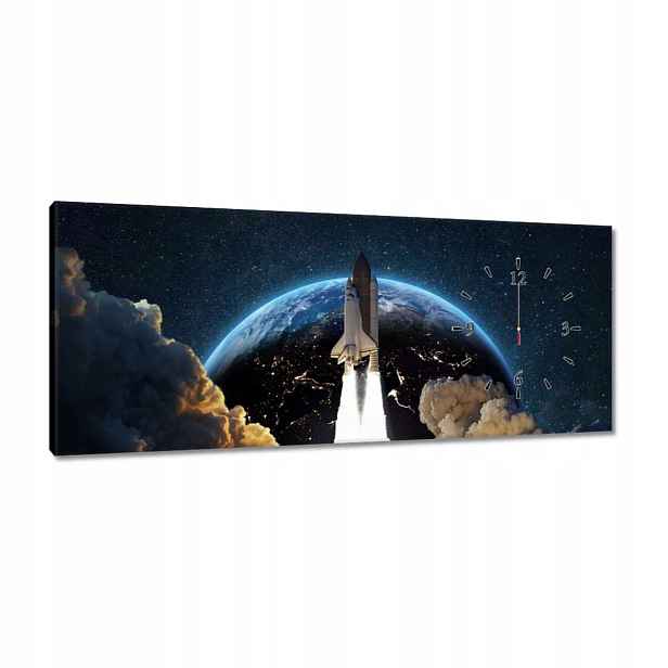 Hodiny 100x40 Start rakety do vesmíru