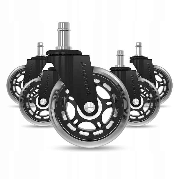 Kaučuková kolečka Univerzální Pro otočná Křesla Huzaro Casters 2.0 Black