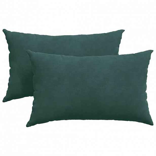 vidaXL Pohovkové polštáře 2 pcs Tmavě zelená 50 x 30 cm