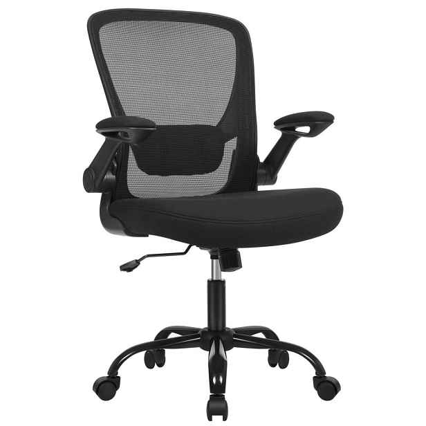 Kancelářská otočná židle ergonomická a pevná herní židle Songmics, černá