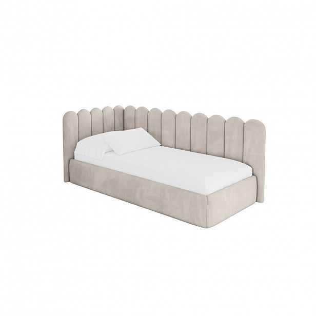 ALTDECOR JEDNOLŮŽKOVÁ POSTEL pro mládež s úložným prostorem, vpravo - ARTY 80x200 béžová