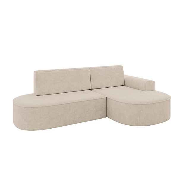 ALTDECOR ROHOVÁ SEDAČKA s funkcí spaní a otomanem, pravá MARI-L1-S 283x167x85 Béžová Velur