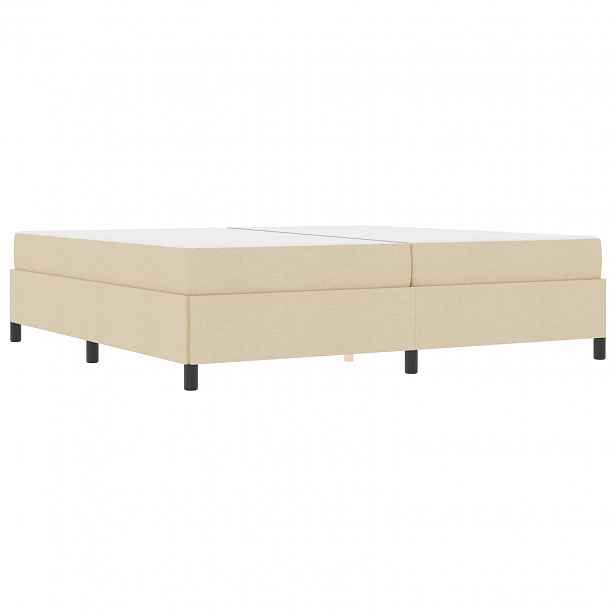 vidaXL Postel s boxspringem Krémová 200 x 200 cm textil