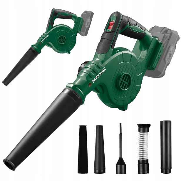 Akumulátorový Foukač Parkside Paugb B2 20V Výkonný Zahradní 5 Trysek