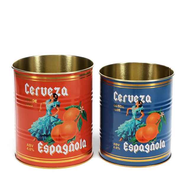 Dekorativní cínové úložné boxy v sadě 2 ks ø 11x13 cm Cerveza Española – Rex London