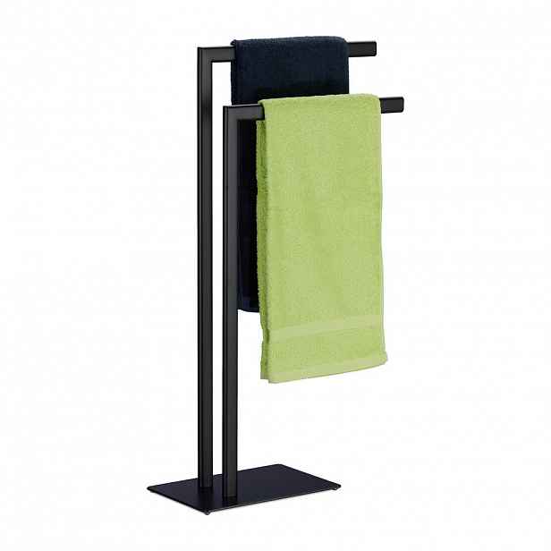 Relaxdays STOJAN Černý ocel volně stojící 2 tyče 81 cm