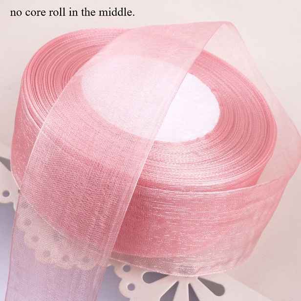 TEMU 4cm Nude Růžová Tylová Organza Stuha 7 Metrů, Mašle a Stuhy, Vozky do Vlasů, Květinové Umění, Balení Dárků atd.