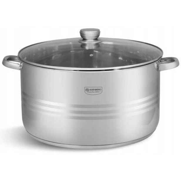 Velký Hrnec se stříbrným víkem pro vývar sklenic 17,7L 34CM EdenBerg