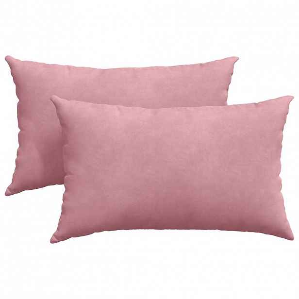 vidaXL Pohovkové polštáře 2 pcs Růžová 50 x 30 cm Žebrovaná látka