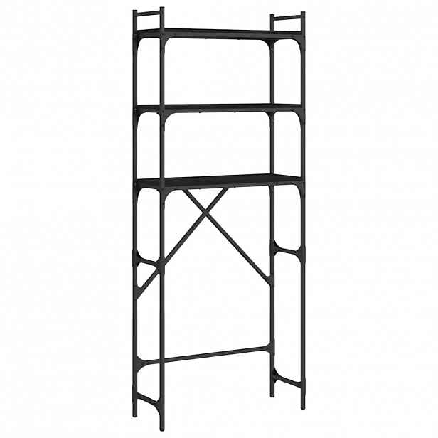 vidaXL Regál nad pračku černý 67 x 25 x 163 cm kompozitní dřevo