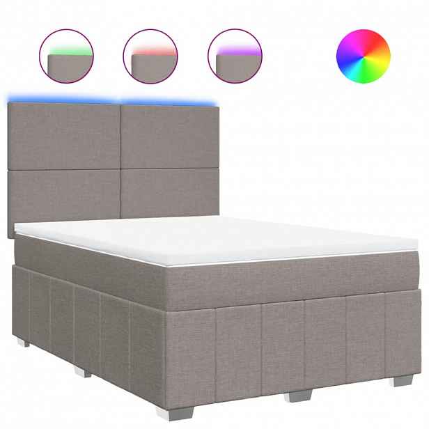 vidaXL Box spring postel s matrací taupe 140x190 cm textil