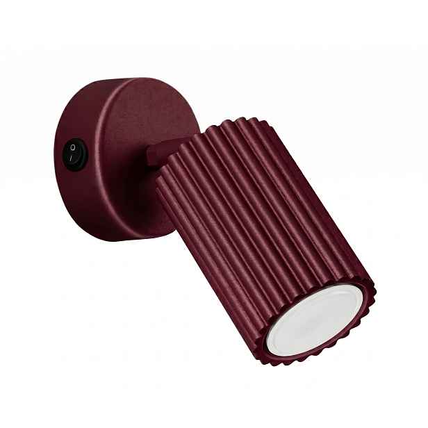 Nástěnné svítidlo Směrová trubice Lampa Karbon burgundská s vypínačem Sollux