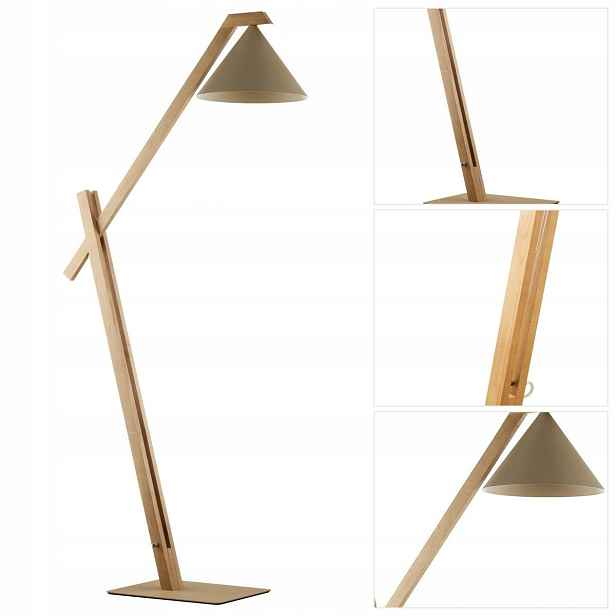 Podlahová lampa Deco béžová, útulná atmosféra v ložnici Sigma Lighting