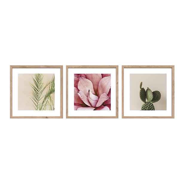 Tištěné obrazy v sadě 3 ks s rámem 30x30 cm Fresh – Styler