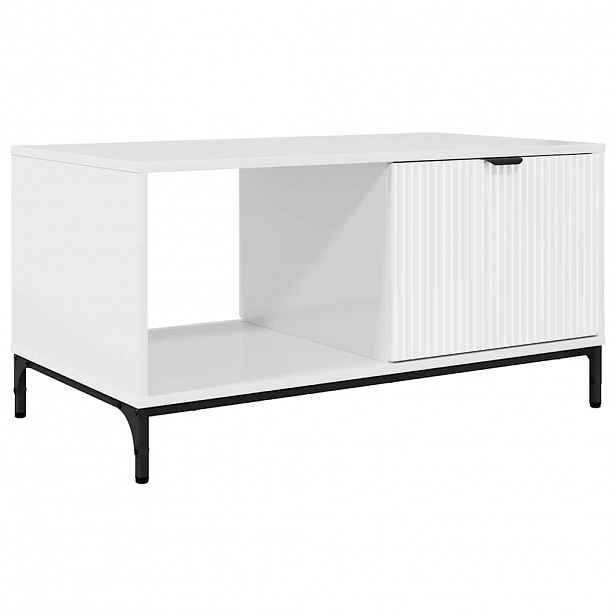 vidaXL Konferenční stolek Vysoce lesklá bílá 90 x 49 x 46 cm