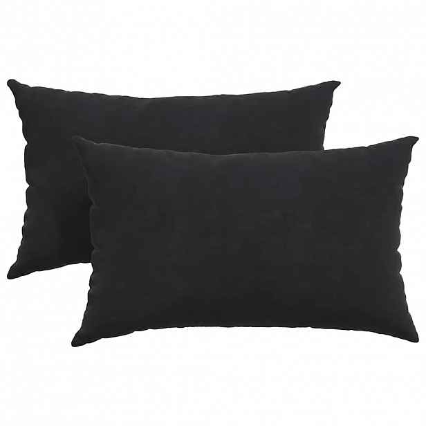 vidaXL Pohovkové polštáře 2 pcs Černá 50 x 30 cm Žebrovaná látka