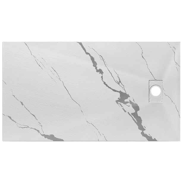 BESCO Obdélníková sprchová vanička VEXO MARBLE - bílá — Barva - Bílá, Nožičky k vaně - Bez nožiček, Rozměr A - 150, Rozměr B - 90