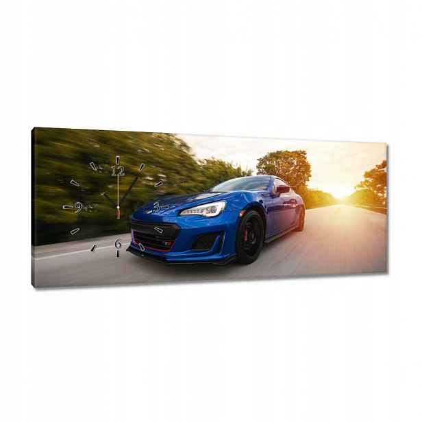 Hodiny 100x40 Automobilový průmysl Modré Auto