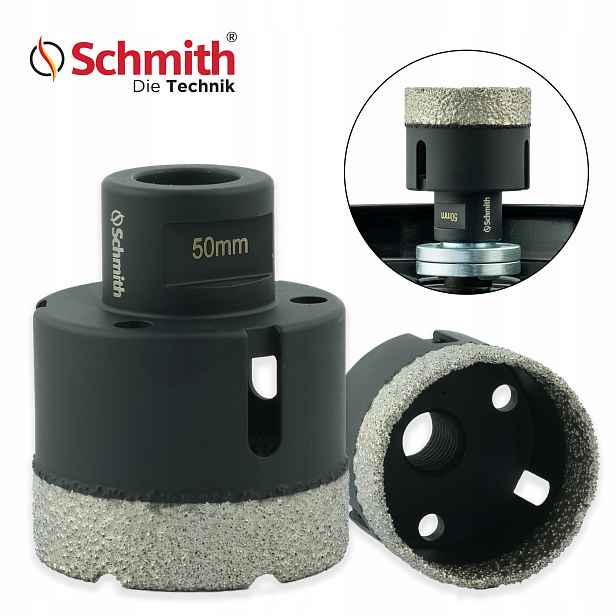 Korunkový Vrták s diamantovou korunkou M14 pro glazuru betonu 50 mm Schmith