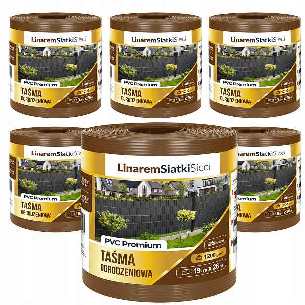 Stínící Panelové Pásy Premium 1200g Hnědá Pro Panelové Oplocení 19x26m x6