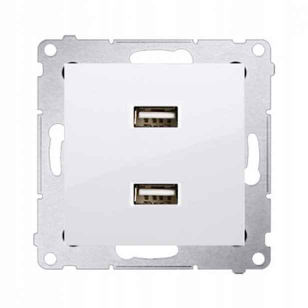Usb nabíjecí nástěnná zásuvka – dvojitá zásuvka bílá – Kontakt Simon 54