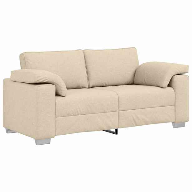 vidaXL Dvojsedačka Krémová 180 cm textil