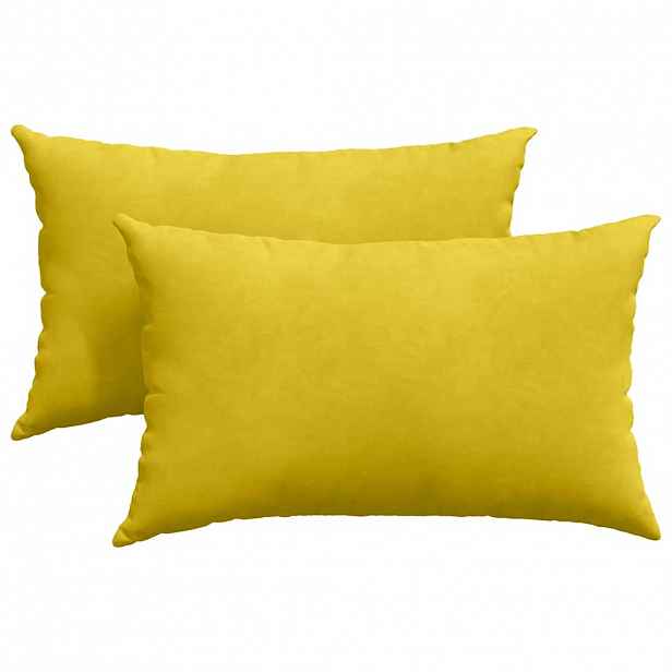 vidaXL Pohovkové polštáře 2 pcs Žlutá 50 x 30 cm Žebrovaná látka