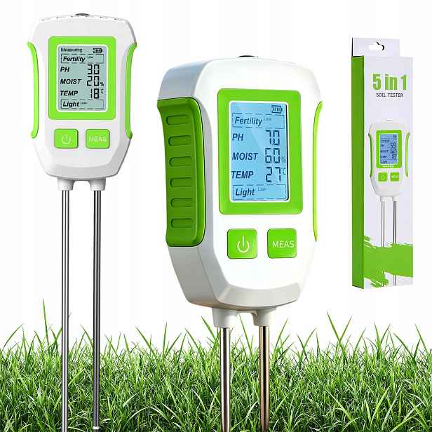 Kyseloměr Půdy Tester Zeminy Ph Měřič Teploty Vlhkosti 5V1