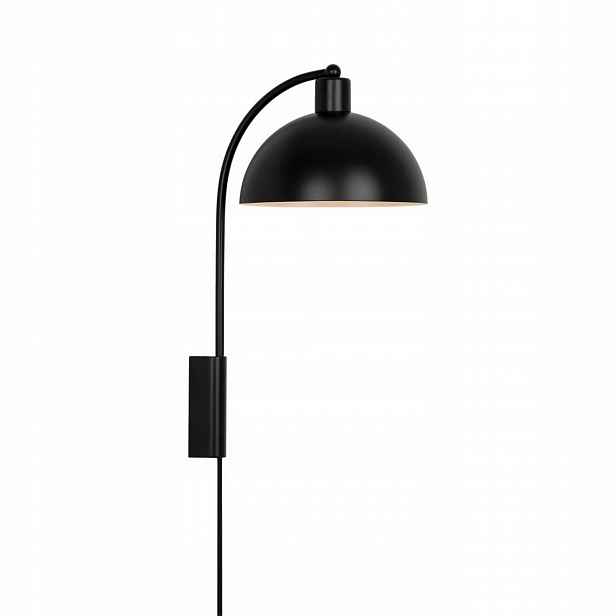 Černá nástěnná lampa Ellen do obývacího pokoje s vyřezávanou formou s intenzivním leskem Nordlux