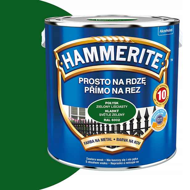 Hammerite Přímo na rez 2,5L Zelený Listový Lesk