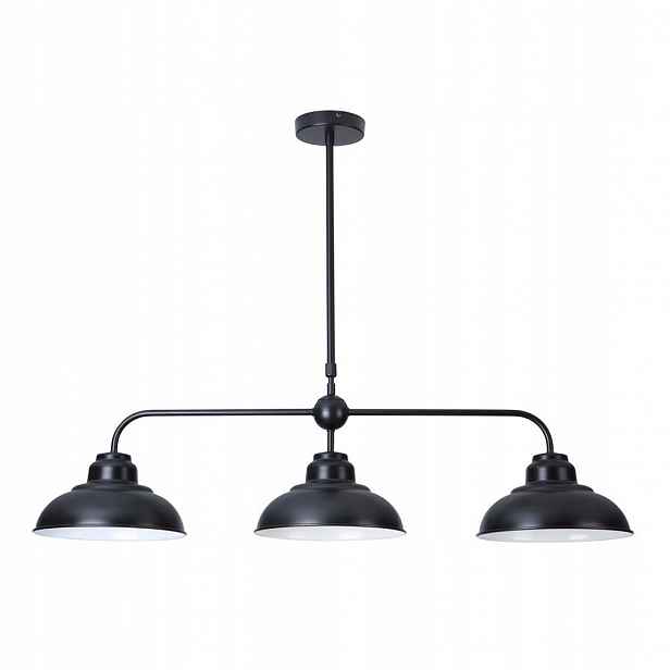 Industriální kovová tříbodová závěsná lampa