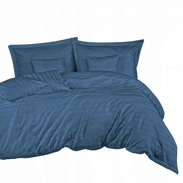 Povlečení z bambusovo-bavlněného saténu Stripe Cornflower 180x200 Darymex chrpa