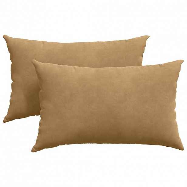 vidaXL Pohovkové polštáře 2 pcs Hnědá 50 x 30 cm Žebrovaná látka
