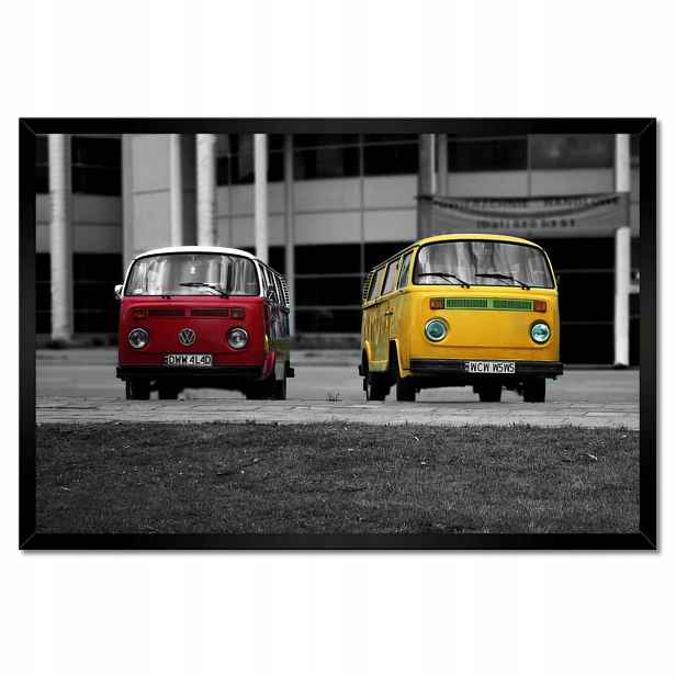 Plakáty v rámu 60x40 Červená a žlutá Vw