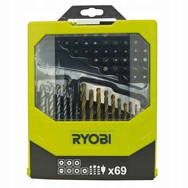 sada vrtáků a bitů Ryobi Rak 69MIX, 69 ks