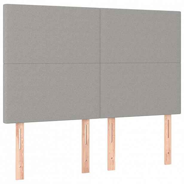 vidaXL Čelo postele světle šedé 144x5x118/128 cm látkové