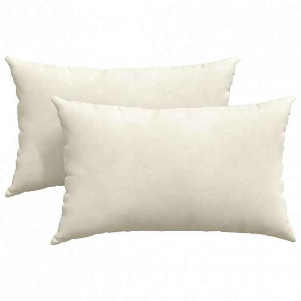 vidaXL Pohovkové polštáře 2 pcs Krémová 50 x 30 cm Žebrovaná látka