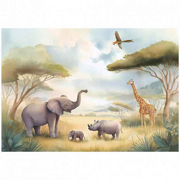 Wallarena FOTOTAPETA do dětského pokoje džungle safari zvířata 150x105