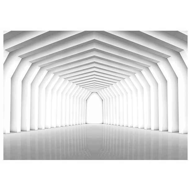 Fototapeta Bílý architektonický tunel geometrie světla 250x175 lepidlo