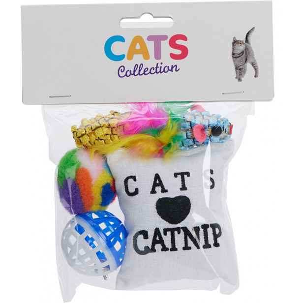 Hračky pro kočky (5 ks) Šanta, míčky a myšky