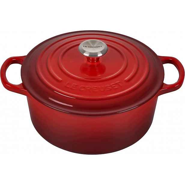 Le Creuset Signature 22CM Litinový Hrnec S Poklicí 3,3L Třešňový