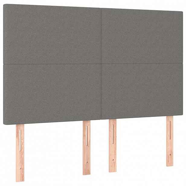 vidaXL Čelo postele tmavě šedé 144x5x118/128 cm látkové