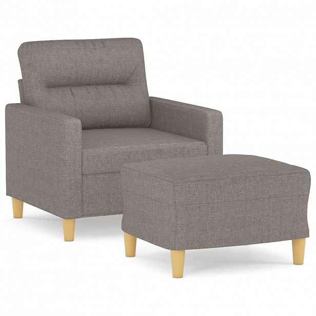 vidaXL Křeslo s podnožkou taupe 60 cm textil